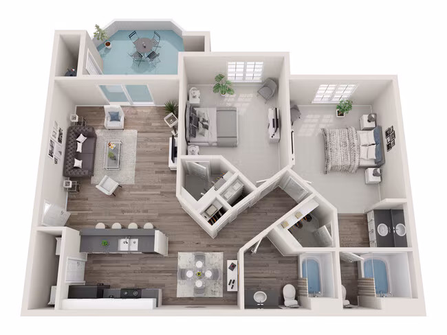 2x2 Large Titanium 1009 floor plan